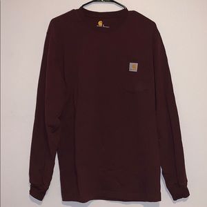 Burgundy Carhartt Long Sleeve Shirt